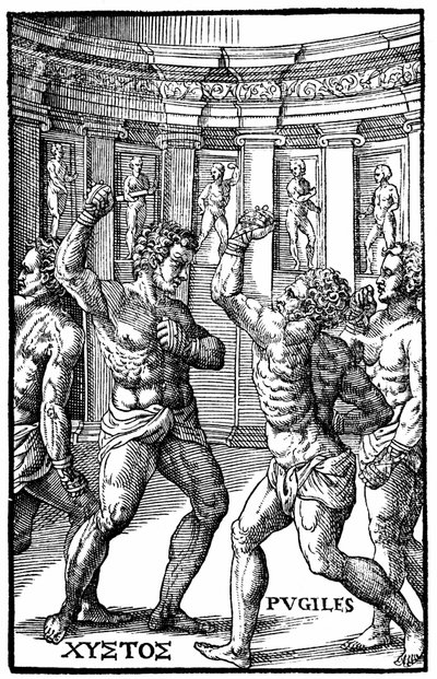 Romerske brytere - i "Hieronymi Mercurialis de Arte Gymnastica", Venezia-utgaven av Unknown artist