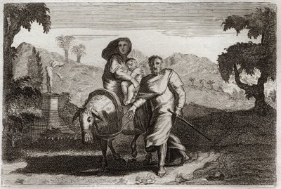 Royaumont Bible, New Testament: Flight to Egypt. av Unknown artist