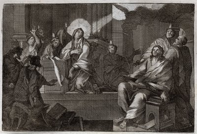 Royaumont-bibelen, Det nye testamente: Pentecoot. Den Hellige Ånd kommer ned over Jomfru Maria og apoterne. Illustrasjon fra 1811. av Unknown artist