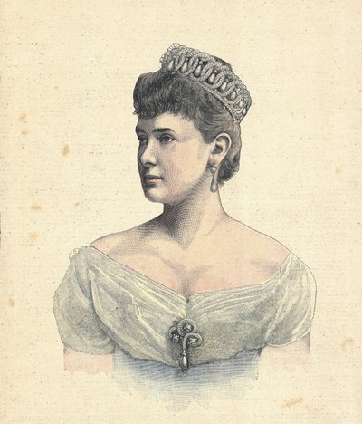 Russland. Storhertuginne Maria Pavlovna av Russland (1892). Gravering av Unknown artist