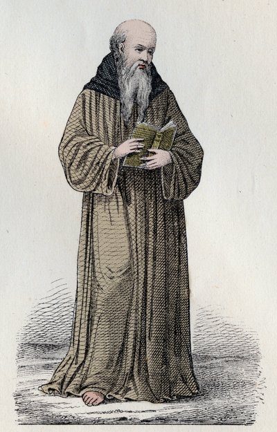 SAINT BONAVENTURE (1221-1274) Italiensk fransiskansk kardinal, teolog og filosof - Portrett av Saint Bonaventure (Giovanni da Fidanza eller Bonaventura de Bagnorea, ca. 1220-1274), teolog, kirkedoktor (Seraphic Doctor). Gravering av 19 av Unknown artist