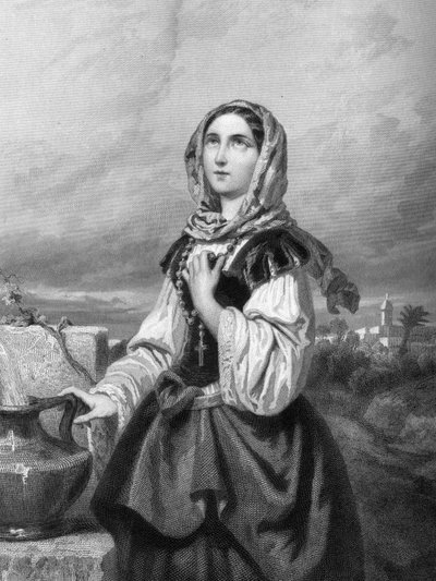 SAINT ROSE of LIMA Jomfruen (1586-1617) i "The Holy Women"".1852 av Unknown artist