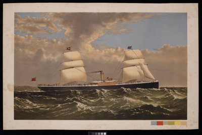 SS Bristol, White Star Line, ca. 1875 (trykk) av Unknown artist