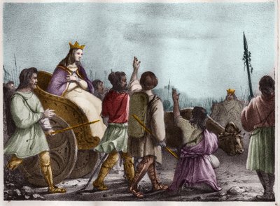 Saint Clotilde, dronningen av frankene (v. 475-545), kone til Clovis 1. av Unknown artist