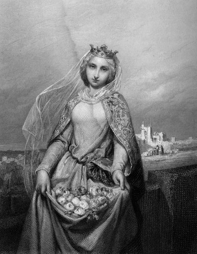 Saint Elizabeth of Hungary. (1207 to 1231). in “” The Holy Women””.1852 av Unknown artist