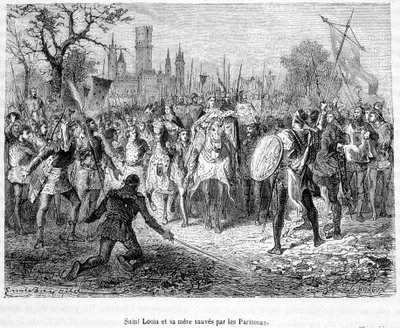 Saint Louis og hans mor reddet av parisere - i "Histoire de France populaire"" av H. Martin av Unknown artist