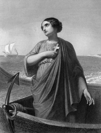 Saint Paule.Roman Patrician (347 til 404) - i "" The Holy Women"". 1852. av Unknown artist