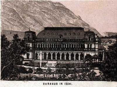 Salzkammergut-regionen, Østerrike: utsikt over Curhaus i Ischl. "" Verden illustrerer 168 visninger"" Udatert (slutten av 1800-tallet) av Unknown artist