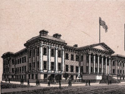 San Francisco, USA: view of the United States Branch Mint. in “” The world illustrates 168 views”” Undated (late 19th century) av Unknown artist