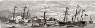 Andre italienske uavhengighetskrig, italiensk kampanje i 1859: Napoleon III (1808-1873) i havnen i Genes 12/05/1859 - Frenchs ankomst til Genova, 12. mai av Unknown artist