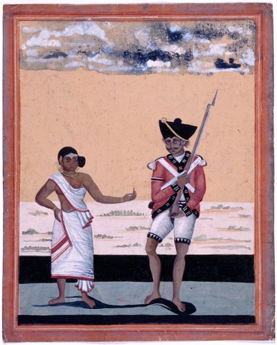 Sepoy fra Madras Native Infantry og hans kone av Unknown artist