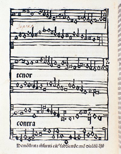 Noterside for musikkologiske studier og dokumenter av Nicola Burzio av Unknown artist