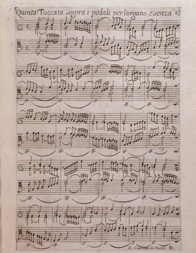 Noter fra Second book of toccate av Girolamo Frescobaldi av Unknown artist