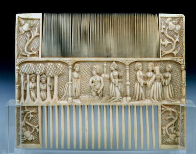 Side B av en elfenbenskam med historien om Susanna av Unknown artist
