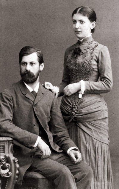Sigmund Freud og kona Bernays Martha i juni 1885. av Unknown artist
