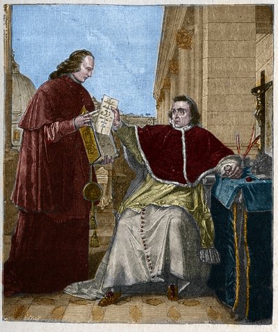 Underskrift av konkordatet mellom Frankrike og Den hellige stol, av pave Pius VII, 15. august av Unknown artist