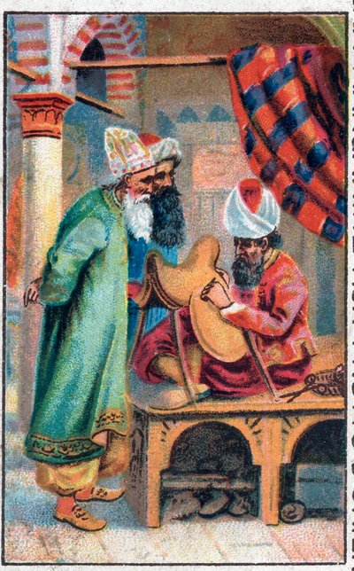 Sindbad lager sal. De fantastiske eventyrene til sjømannen Sinbad (Sindbad). Populær fortelling om 1001 netter (ett tusen og en natt). Kromolitografi fra slutten av 1800-tallet. av Unknown artist