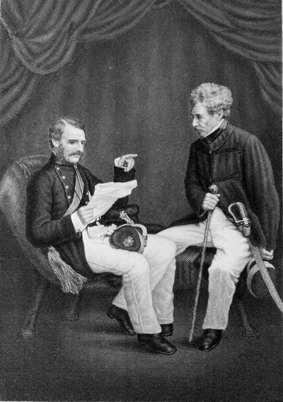 Sir Colin Campbell og generalmajor Mansfield av Unknown artist