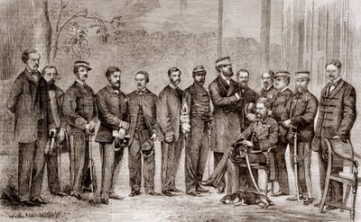 Sir James Hope Grant (1808-1875), en britisk soldat og hans stab under den andre opiumskrigen, som varte fra 1856 til 1860. av Unknown artist