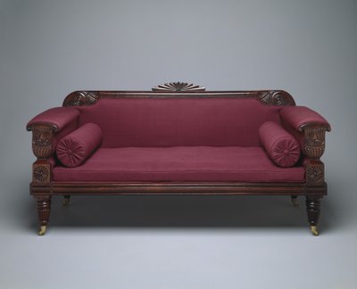 Sofa, ca. 1821-35 (palisander og furu med ulltrekk) av Unknown artist
