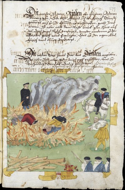 Sorcieres - Brenningen av tre hekser i Baden 4. november av Unknown artist
