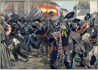Spansk-amerikansk krig eller cubansk uavhengighetskrig (1868-1898) mellom Spania og Nord-Amerika av Unknown artist