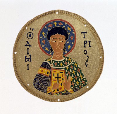 St Demetrius - i "" History and Monuments of Byzantine Emals"" av N. Kondakow. Kromolitografi 1892. av Unknown artist
