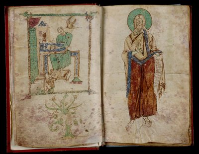 St. Johannes og Den Hellige Ånd som gir inspirasjon til St. Gregor: graduale 6B 59 av Unknown