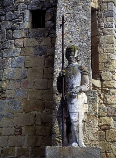 Statue av en katarkriger på døren til avignonet i Lauragais (31). av Unknown artist
