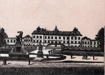 Stockholm, Sverige: utsikt over slottet Drottningholm (Drottningholms slott). i "" Verden illustrerer 168 visninger"" Udatert (slutten av 1800-tallet) av Unknown artist