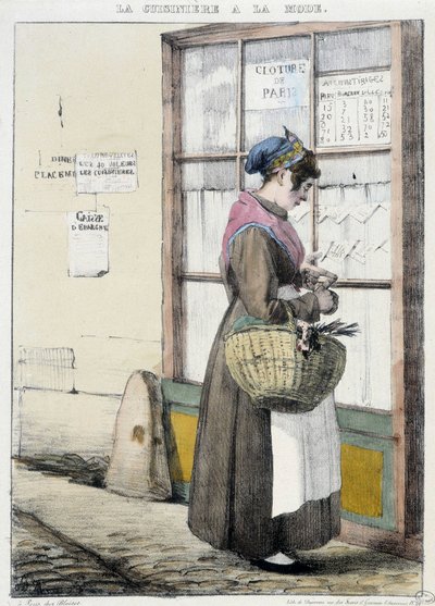Komfyr med penger til shopping - gravering av Unknown artist