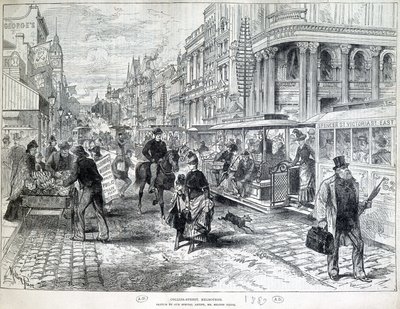 Gatescener, Collins Street i Melbourne i 1889. av Unknown artist
