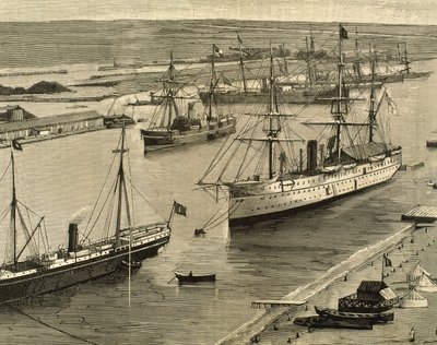 Suez-kanalen, Port-Said, Egypt av Unknown artist