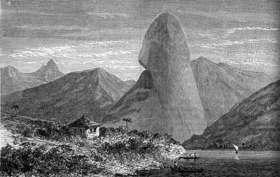 Sukkerbrød, nær Rio de Janeiro, Brasil. Gravering i "" The Journal of Youth "" av Unknown artist