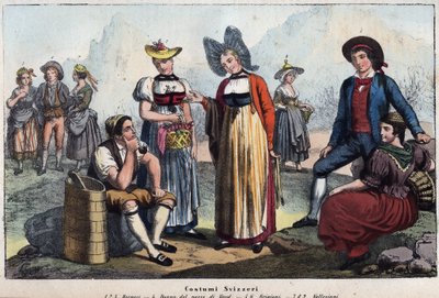 Swiss costumes av Unknown artist