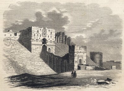 Syria: byen Aleppo på 1800-tallet - Citadel - Aleppo i Syria - 1864 av Unknown artist