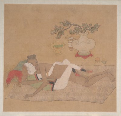 Tartaroffiser med blond dame av Unknown Artist