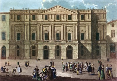 Teatro alla Scala in Milan in Italy in the 19th century - Theatre la Scala in Milan av Unknown artist