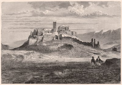 Akropolis i Athen i løpet av XIX århundre av Unknown