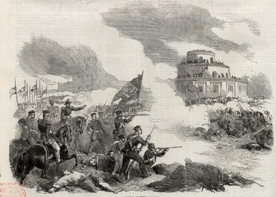 The Battle of Monte Caseros in April 1852 - revolt of Justo Jose de Urquiza (1801-70); against the Argentinian dictator Juan Manuel de Rosas (1793-1877) - The Battle of Caseros, or Battle of Monte Casero on February 3 av Unknown artist