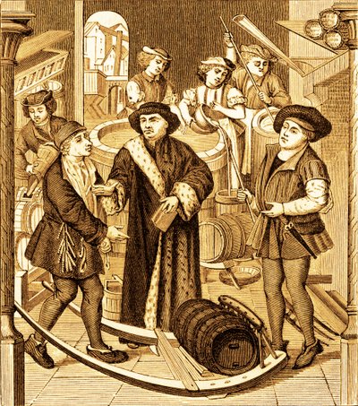 Biskopen av Tournai mottar tienden av øl i Tournai av Unknown artist
