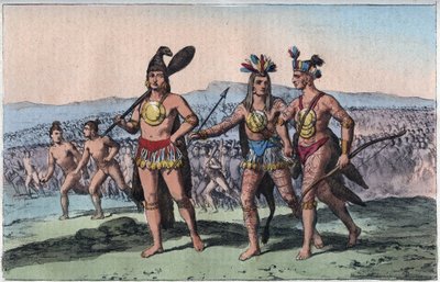 The Chiefs of Florida on their Way to War (Native American Indian) - engraving from “” Usi e Costumi di Tutti i i Popoli dell