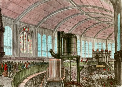 Eiffelmaskingalleriet ved universalutstillingens gravering fra 1867 fra 1800-tallet av Unknown artist
