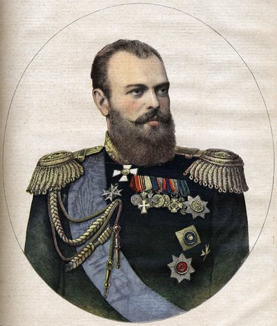 The Emperor (Tsar) of Russia Alexander III Engraving of 1891 av Unknown artist