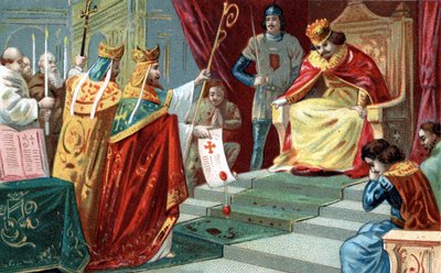The Excommunication of King Robert II the Pious (ca. 970-1031), King of France, in 997. av Unknown artist