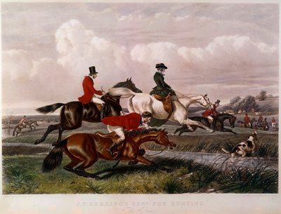 The Fox Hunt Engraving av John Frederick Herring (1795-1865) (ec.engl.) Privatsamling fra 1800-tallet av Unknown artist