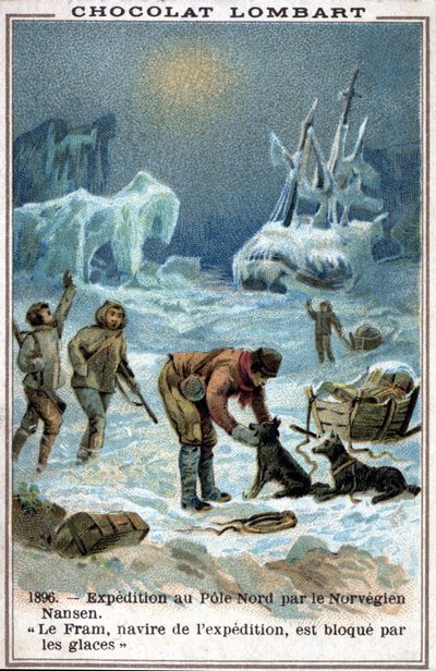 Fram, båten til den norske oppdageren Fridtjof Nansen, fanget i isen i Polhavet i 1896. av Unknown artist