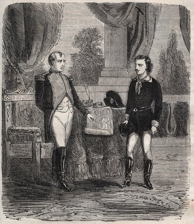 Avhøret av Friedrich Stabs etter hans mislykkede forsøk på attentat Napoleon I - Friedrich (Frederic) Staps forhører av Napoleon, en ung tysker som forsøkte å myrde Napoleon 12. oktober av Unknown artist