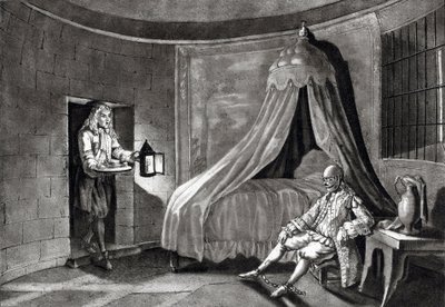 Jernmasken i fengselet hans på øya Sainte-Marguerite av Unknown artist
