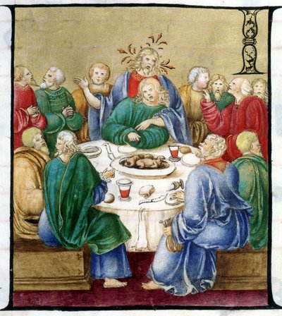 Nattverden - etter et 1500-talls kor. Kirken til den kronede jomfruen av Lodi. av Unknown artist